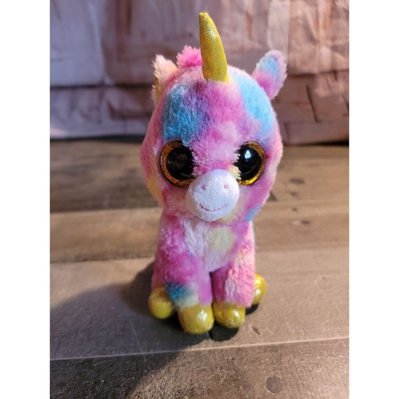 Beanie baby fantasia unicorn multi color stuffed animal plush toy - Picture 2 of 5